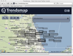 Chicago-area Trendsmap from Sunday night