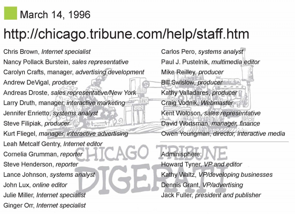 Chicago.tribune.com lanch staff, 1996